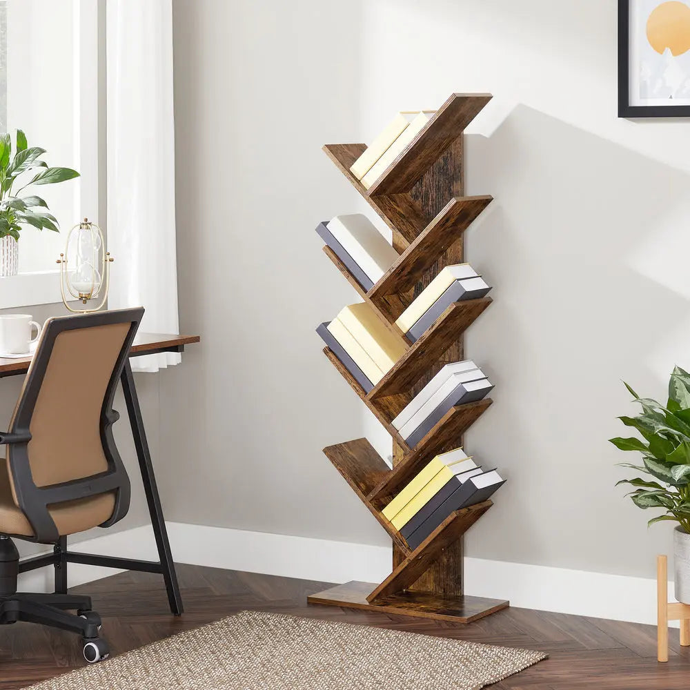 VASAGLE Tree Bookshelf 8-Tier Rustic Brown LBC11BX Deals499