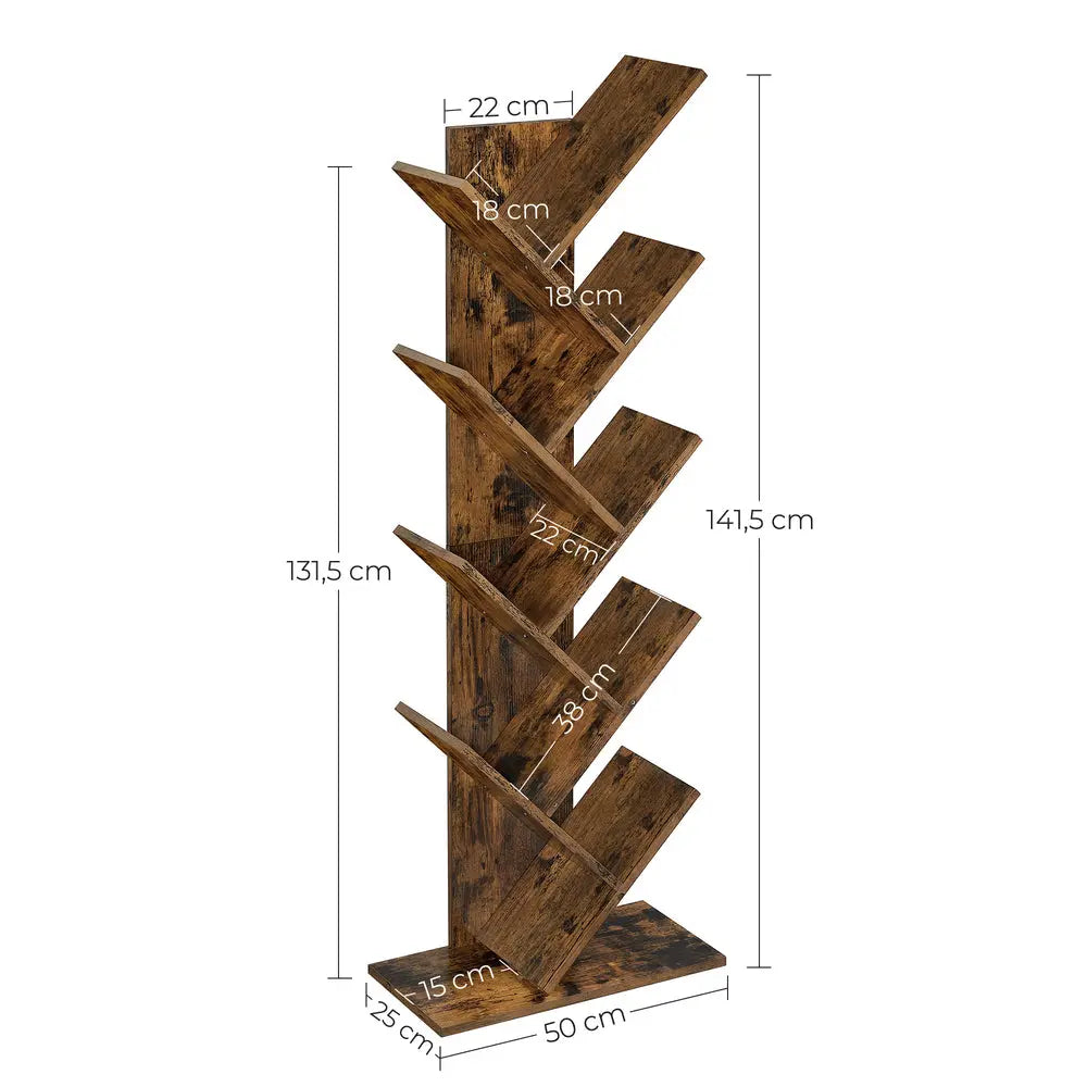 VASAGLE Tree Bookshelf 8-Tier Rustic Brown LBC11BX Deals499