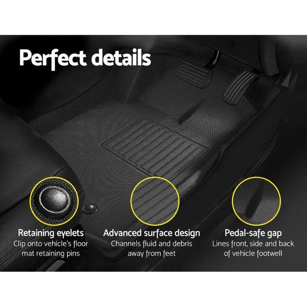 Weisshorn Mazda BT50 Car Floor Mats Dual Crew Cab 2012 - 2018 3D Rubber BT-50 Deals499