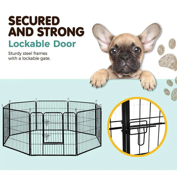 i.Pet 8 Panel Pet Dog Playpen Puppy Exercise Cage Enclosure Fence Play Pen 80x80cm Deals499