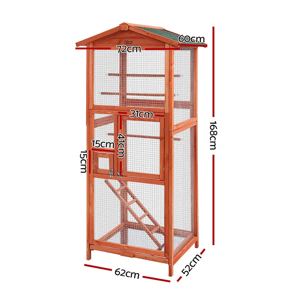 i.Pet Bird Cage Wooden Pet Cages Aviary Large Carrier Travel Canary Cockatoo Parrot XL Deals499