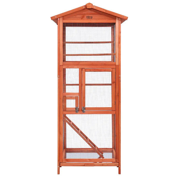 i.Pet Bird Cage Wooden Pet Cages Aviary Large Carrier Travel Canary Cockatoo Parrot XL Deals499