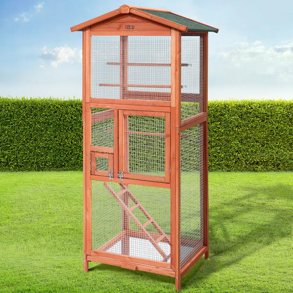 i.Pet Bird Cage Wooden Pet Cages Aviary Large Carrier Travel Canary Cockatoo Parrot XL Deals499