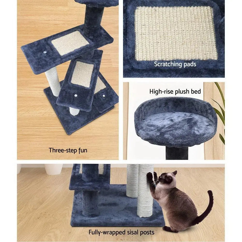 i.Pet Cat Tree 100cm Trees Scratching Post Scratcher Tower Condo House Furniture Wood Steps Deals499