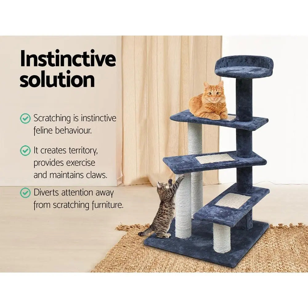 i.Pet Cat Tree 100cm Trees Scratching Post Scratcher Tower Condo House Furniture Wood Steps Deals499