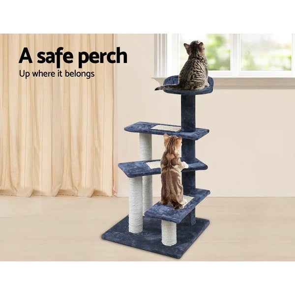 i.Pet Cat Tree 100cm Trees Scratching Post Scratcher Tower Condo House Furniture Wood Steps Deals499