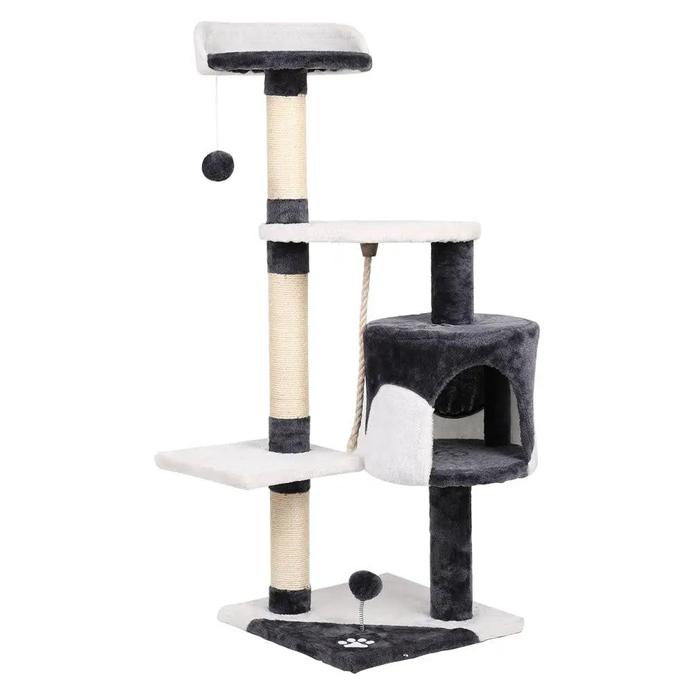 i.Pet Cat Tree 112cm Trees Scratching Post Scratcher Tower Condo House Furniture Wood Deals499