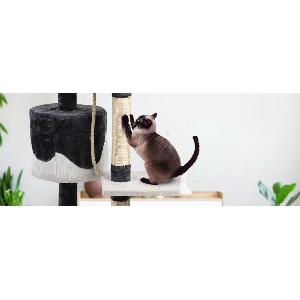 i.Pet Cat Tree 112cm Trees Scratching Post Scratcher Tower Condo House Furniture Wood Deals499