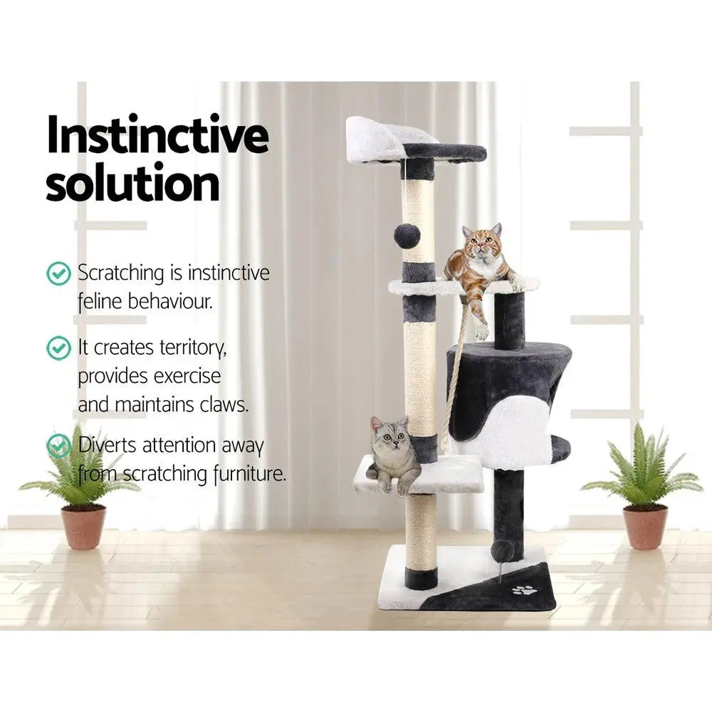 i.Pet Cat Tree 112cm Trees Scratching Post Scratcher Tower Condo House Furniture Wood Deals499