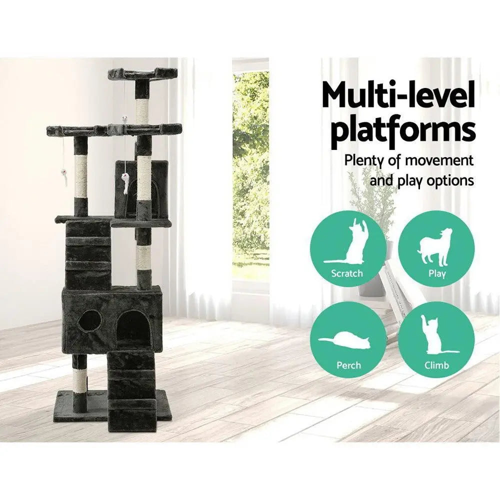 i.Pet Cat Tree 180cm Trees Scratching Post Scratcher Tower Condo House Furniture Wood Deals499