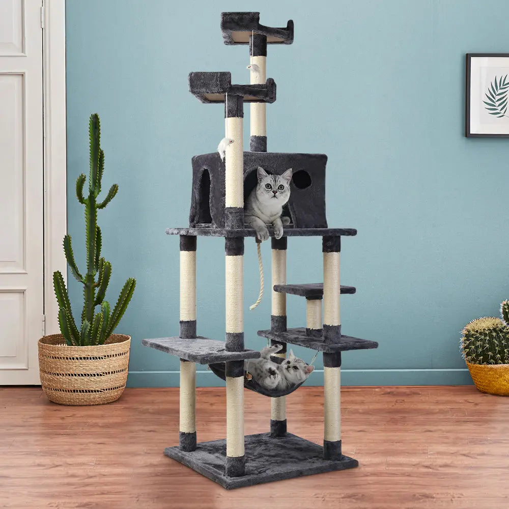 i.Pet Cat Tree 184cm Trees Scratching Post Scratcher Tower Condo House Furniture Wood Deals499