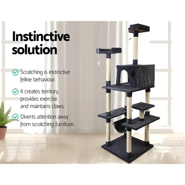 i.Pet Cat Tree 184cm Trees Scratching Post Scratcher Tower Condo House Furniture Wood Deals499