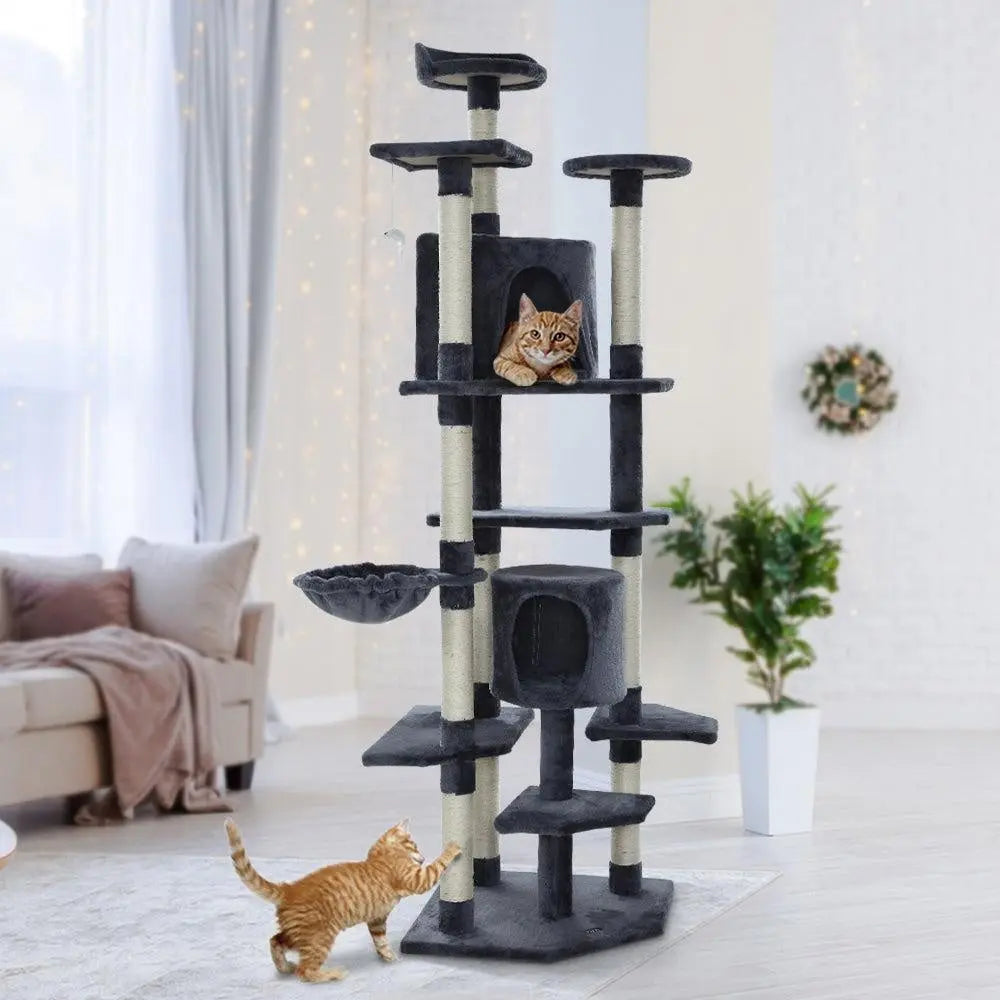 i.Pet Cat Tree 203cm Trees Scratching Post Scratcher Tower Condo House Furniture Wood Deals499