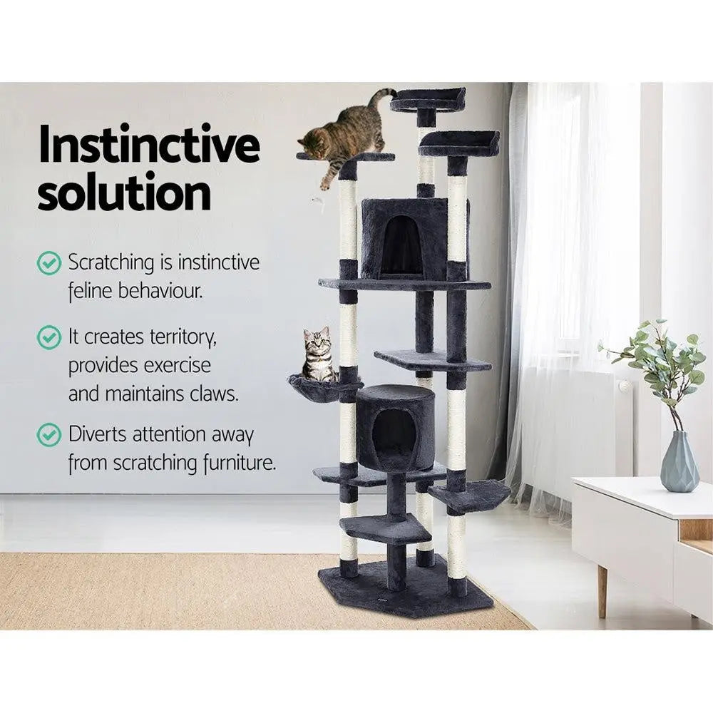 i.Pet Cat Tree 203cm Trees Scratching Post Scratcher Tower Condo House Furniture Wood Deals499