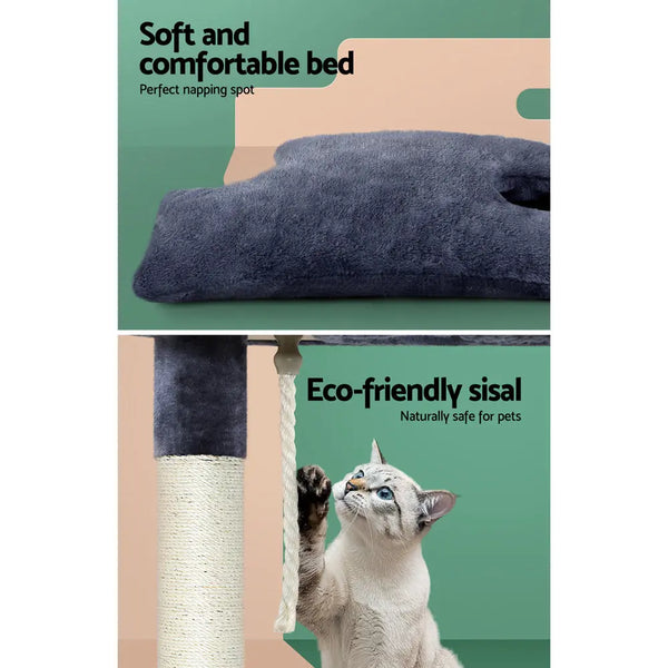 i.Pet Cat Tree Scratching Post Scratcher Tower Condo House Grey 102cm Deals499