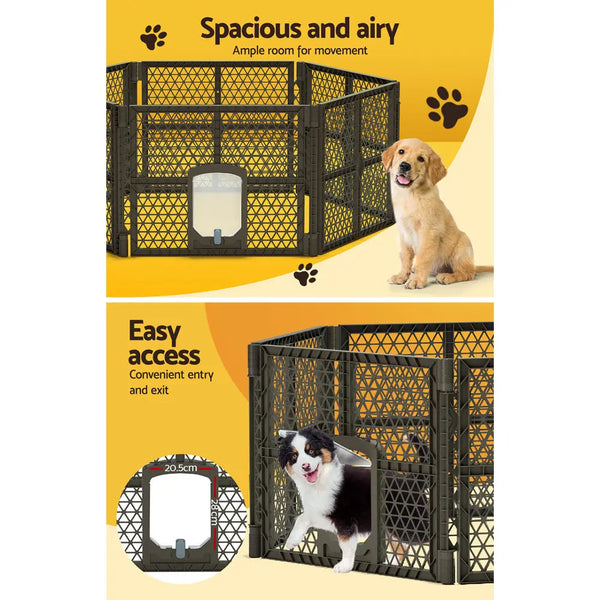 i.Pet Pet Dog Playpen Enclosure 6 Panel Fence Puppy Cage Plastic Play Pen Fold Deals499