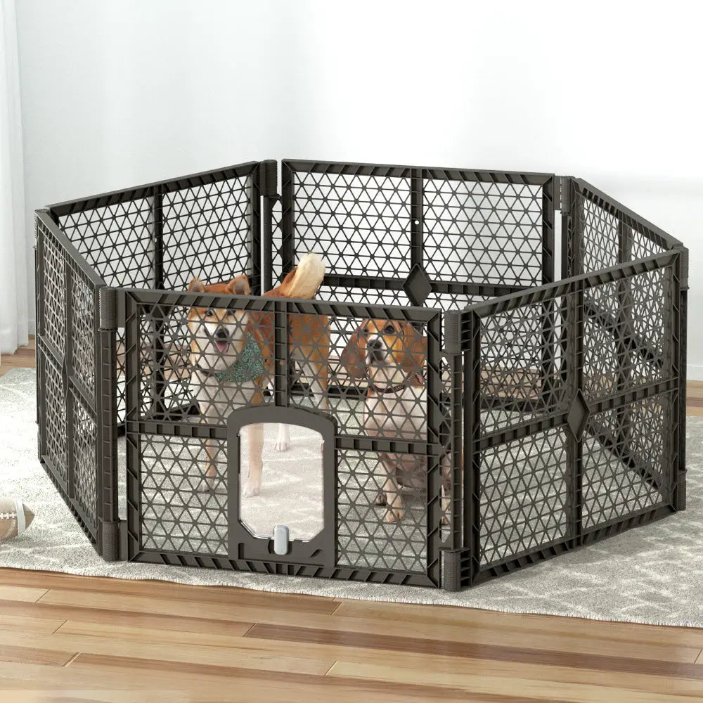 i.Pet Pet Dog Playpen Enclosure 6 Panel Fence Puppy Cage Plastic Play Pen Fold Deals499