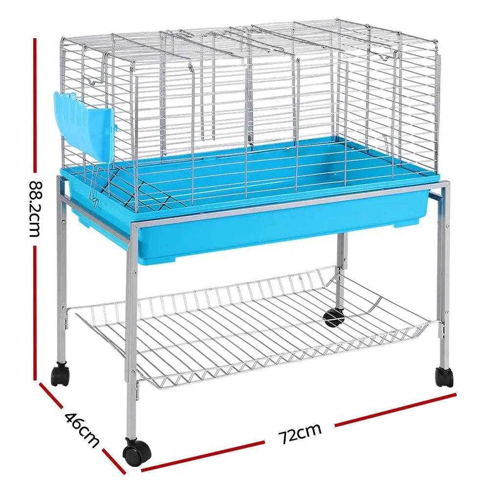 i.Pet Rabbit Cage Hutch Cages Indoor Hamster Enclosure Carrier Bunny Blue Deals499