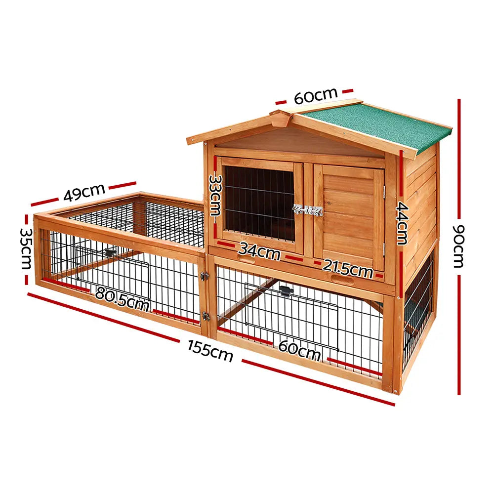 i.Pet Rabbit Hutch Chicken Coop 155cm Tall Wooden Pet Hutch Deals499