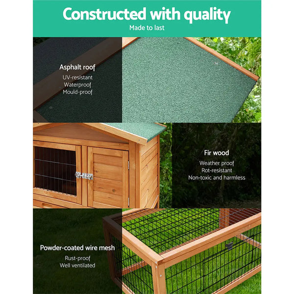 i.Pet Rabbit Hutch Chicken Coop 155cm Tall Wooden Pet Hutch Deals499