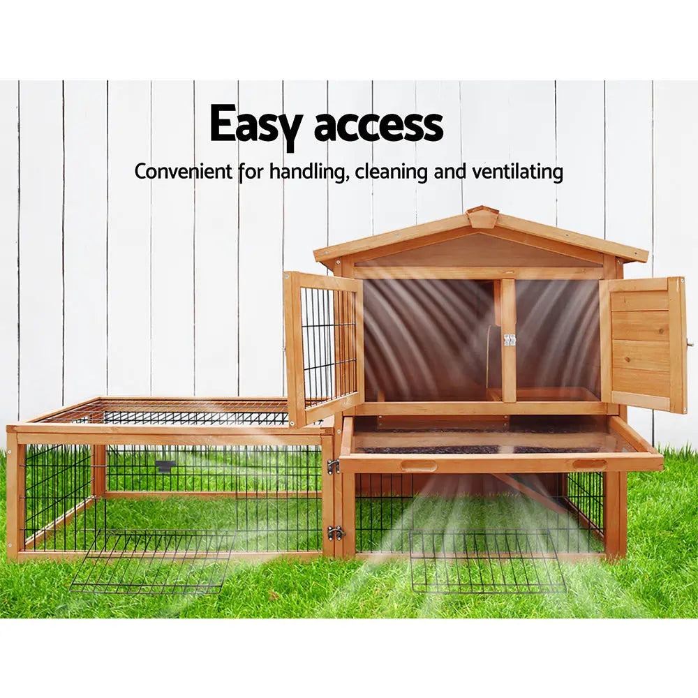 i.Pet Rabbit Hutch Chicken Coop 155cm Tall Wooden Pet Hutch Deals499