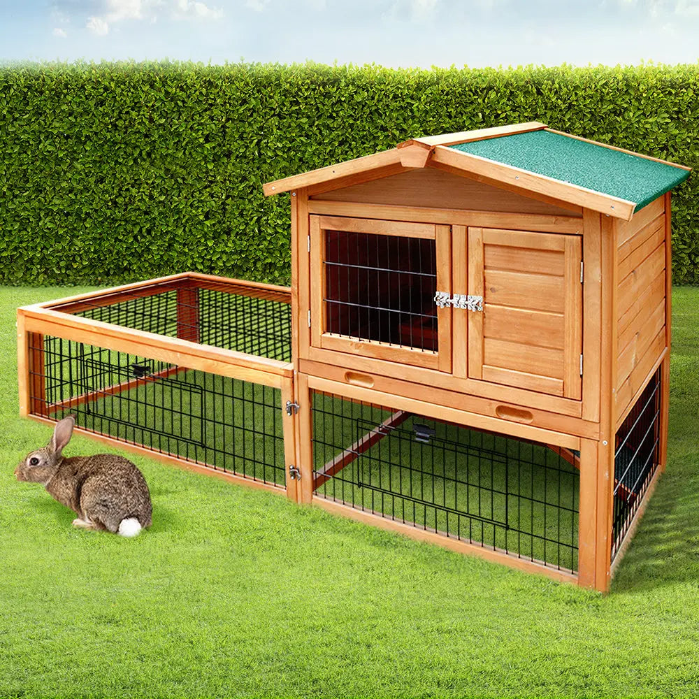 i.Pet Rabbit Hutch Chicken Coop 155cm Tall Wooden Pet Hutch Deals499