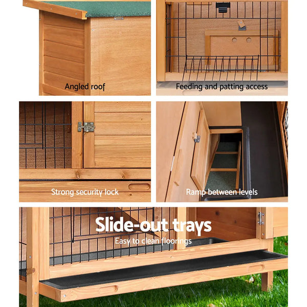 i.Pet Rabbit Hutch Wooden Chicken Coop Pet Hutch 82cm x 91.5cm x 45cm Deals499