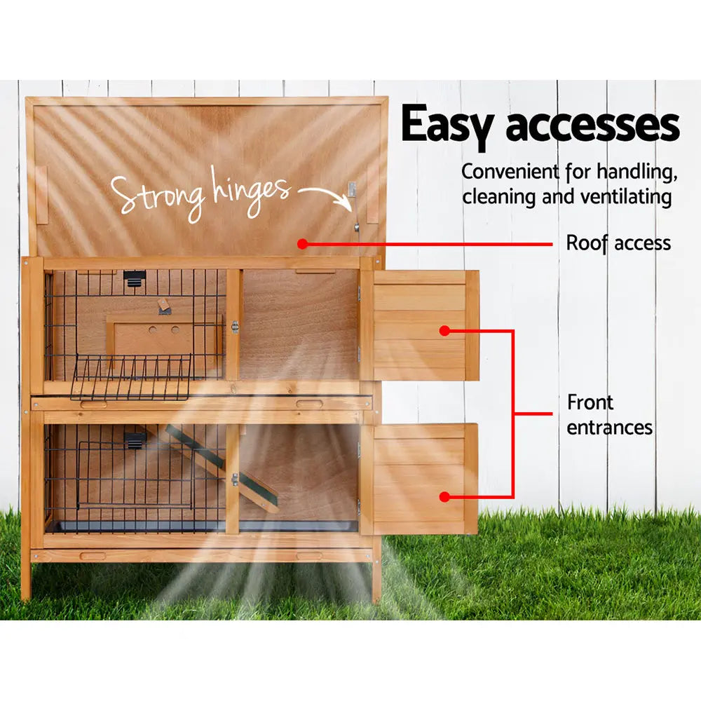 i.Pet Rabbit Hutch Wooden Chicken Coop Pet Hutch 82cm x 91.5cm x 45cm Deals499