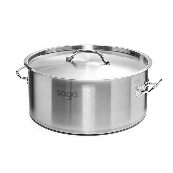 SOGA Stock Pot 9Lt Top Grade Thick Stainless Steel Stockpot 18/10 RRP Soga