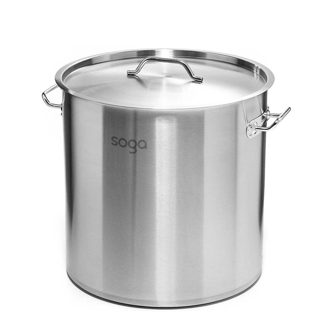 SOGA Stock Pot 21L Top Grade Thick Stainless Steel Stockpot 18/10 Soga