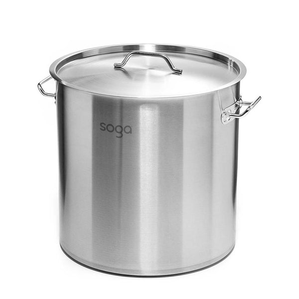 SOGA Stock Pot 21L Top Grade Thick Stainless Steel Stockpot 18/10 Soga