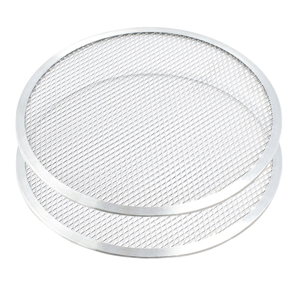 SOGA 2X 12-inch Round Seamless Aluminium Nonstick Commercial Grade Pizza Screen Baking Pan Soga