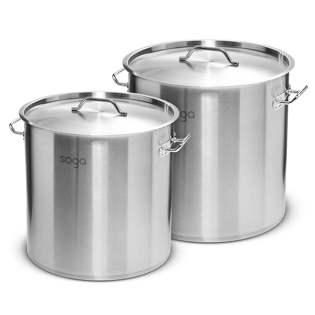 SOGA Stock Pot 17L 33L Top Grade Thick Stainless Steel Stockpot 18/10 Soga