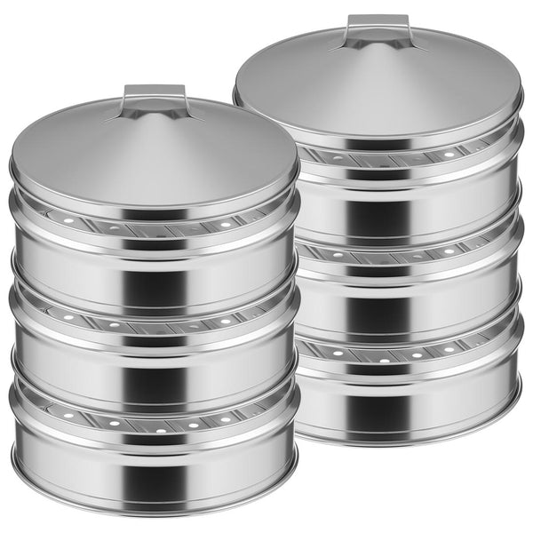 SOGA 2X 3 Tier Stainless Steel Steamers With Lid Work inside of Basket Pot Steamers 28cm Soga