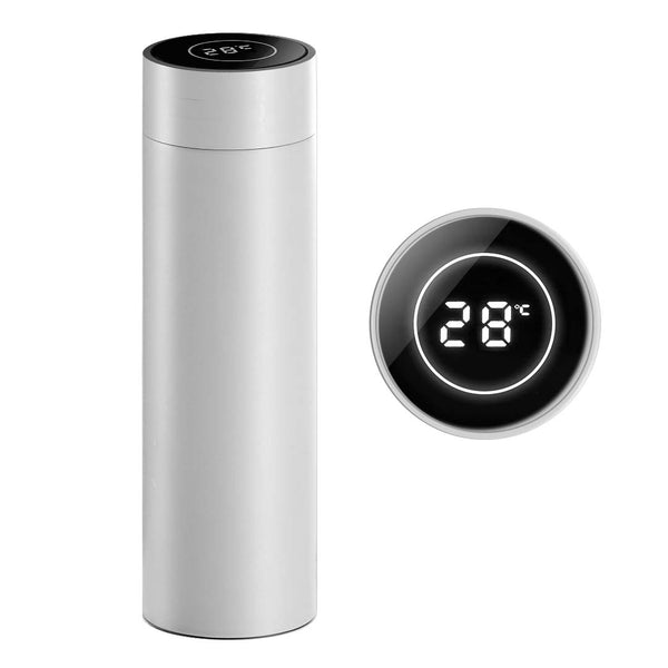 SOGA 500ML Stainless Steel Smart LCD Thermometer Display Bottle Vacuum Flask Thermos White Soga