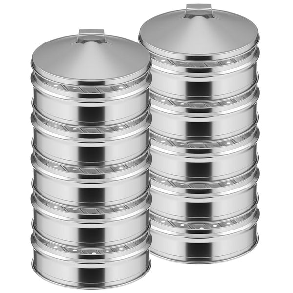 SOGA 2X 5 Tier Stainless Steel Steamers With Lid Work inside of Basket Pot Steamers 22cm Soga