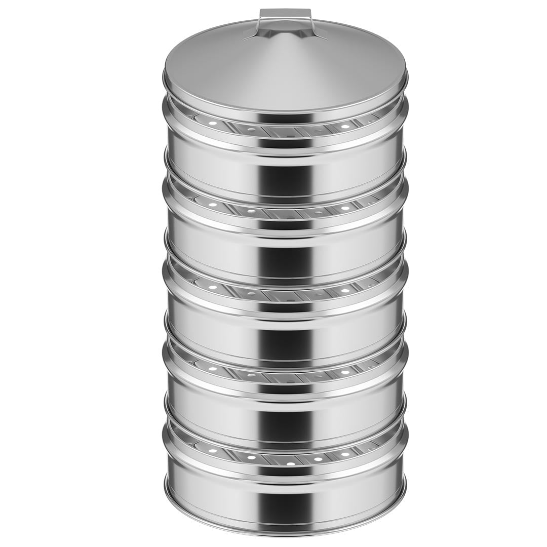 SOGA 5 Tier 22cm Stainless Steel Steamers With Lid Work inside of Basket Pot Steamers Soga