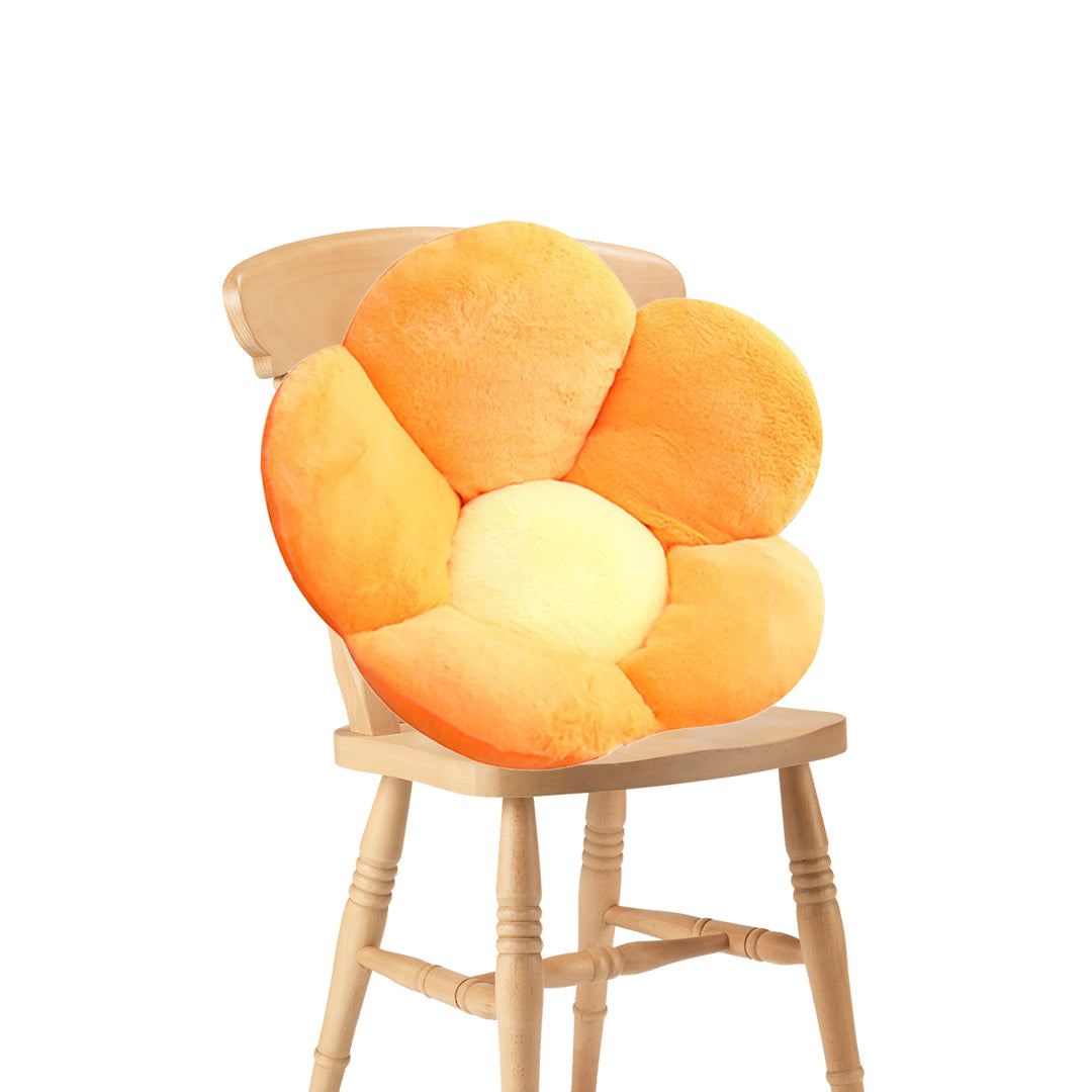 SOGA Orange Whimsical Big Flower Shape Cushion Soft Leaning Bedside Pad Floor Plush Pillow Home Decor Soga