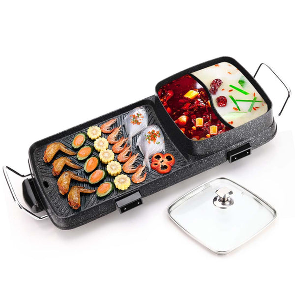 SOGA 2 in 1 Electric BBQ Grill Teppanyaki and Steamboat Hotpot Asian Hot Pot Soga