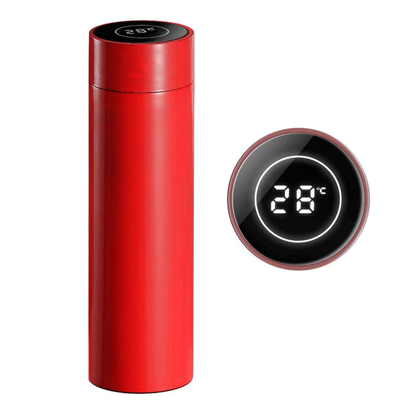 SOGA 500ML Stainless Steel Smart LCD Thermometer Display Bottle Vacuum Flask Thermos Red Soga