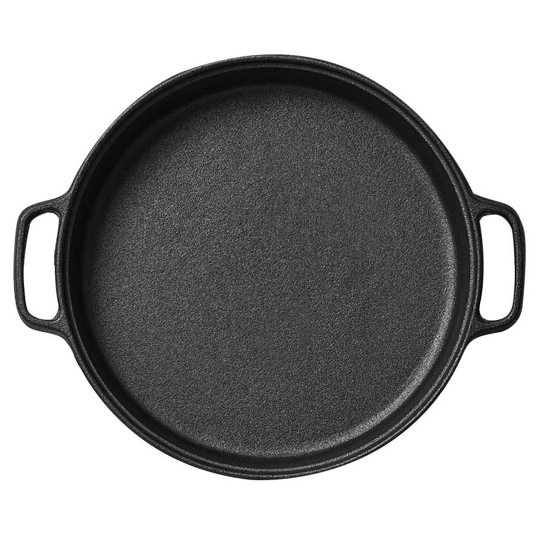 SOGA Cast Iron 35cm Frying Pan Skillet Coating Steak Sizzle Platter Soga