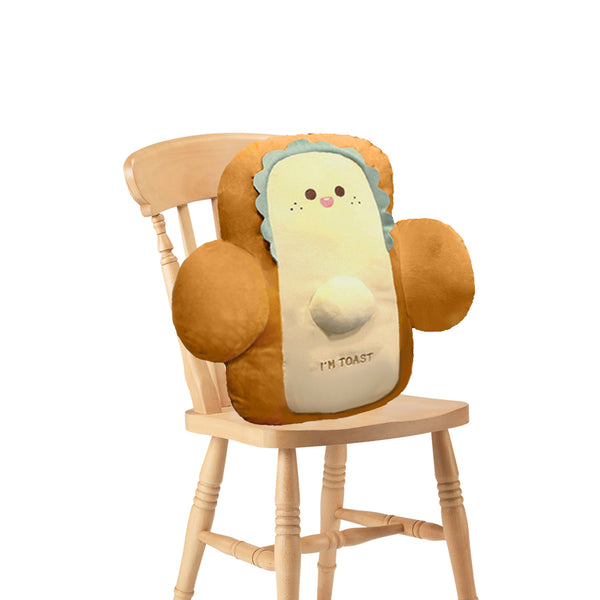 SOGA Happy Face Toast Bread Cushion Stuffed Car Seat Plush Cartoon Back Support Pillow Home Decor Soga