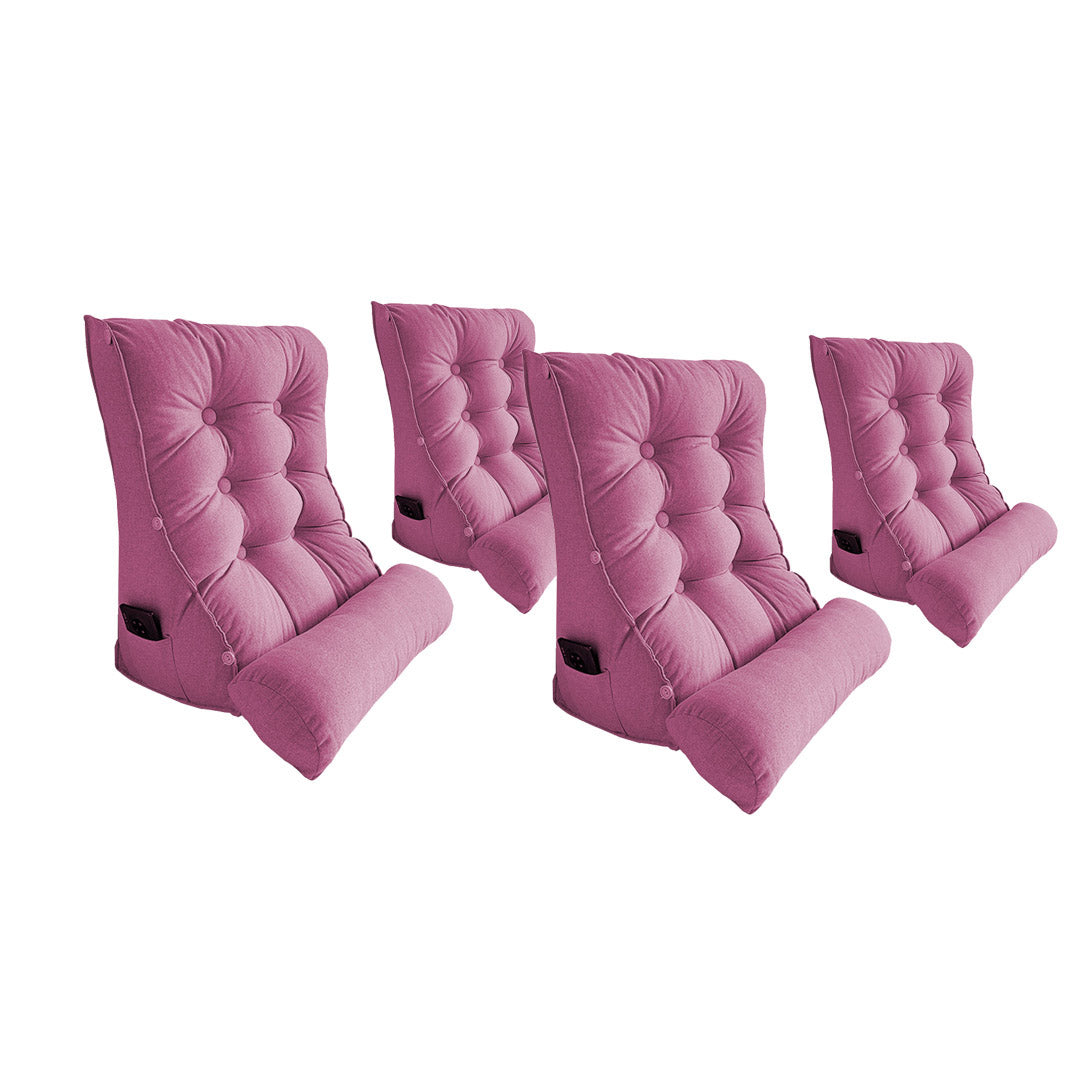 SOGA 4X 45cm Magenta Triangular Wedge Lumbar Pillow Headboard Backrest Sofa Bed Cushion Home Decor Soga