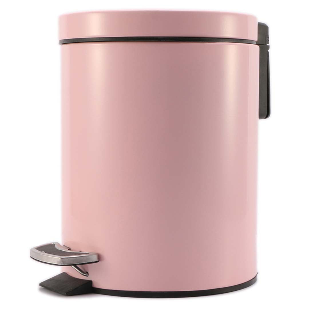 SOGA Foot Pedal Stainless Steel Rubbish Recycling Garbage Waste Trash Bin Round 12L Pink Soga