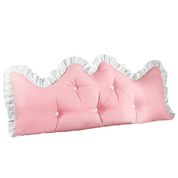 SOGA 180cm Pink Princess Bed Pillow Headboard Backrest Bedside Tatami Sofa Cushion with Ruffle Lace Home Decor Soga