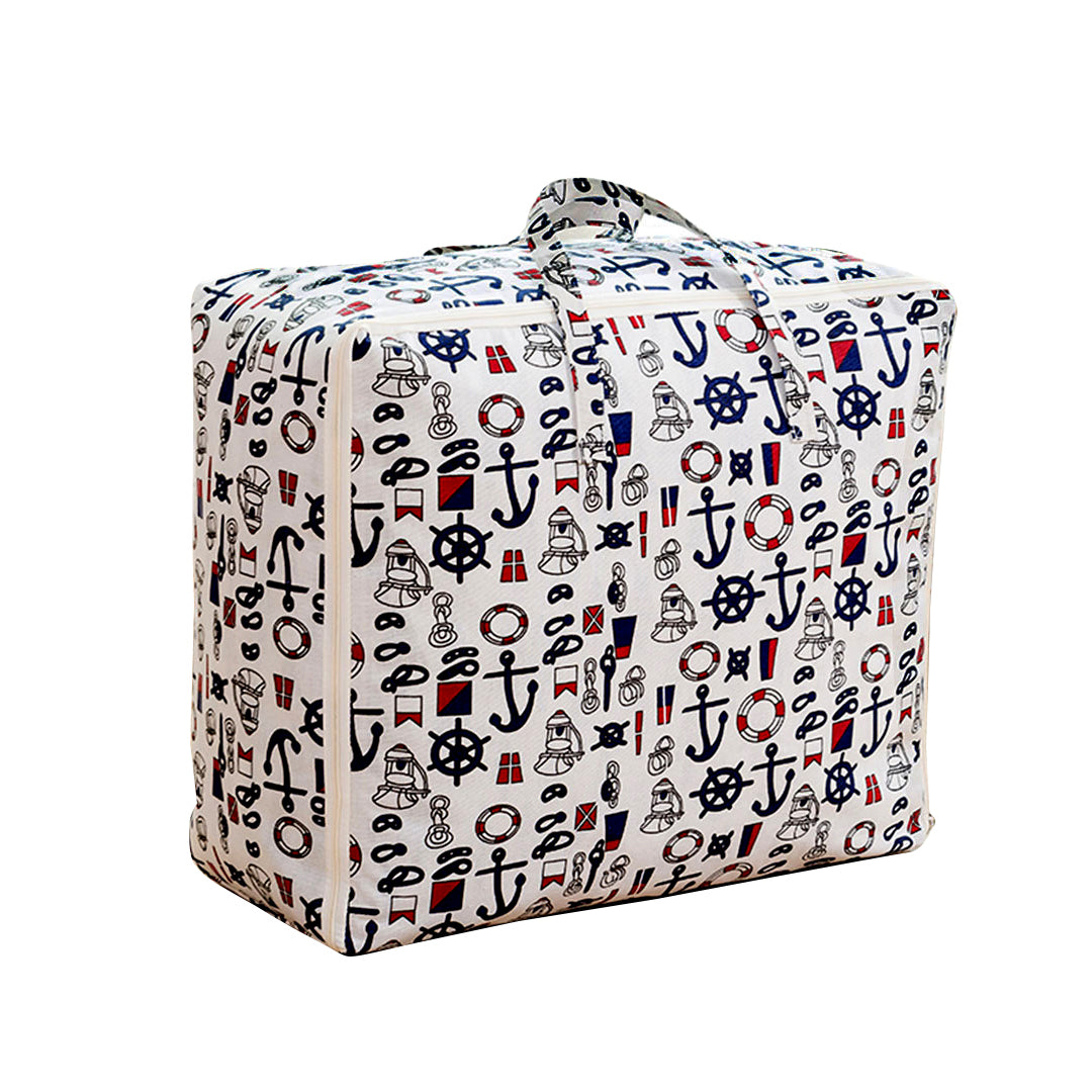 SOGA Nautical Icons Super Large Storage Luggage Bag Double Zipper Foldable Travel Organiser Essentials Soga