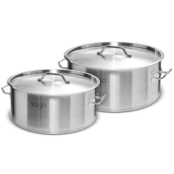 SOGA Stock Pot 14L 23L Top Grade Thick Stainless Steel Stockpot 18/10 Soga