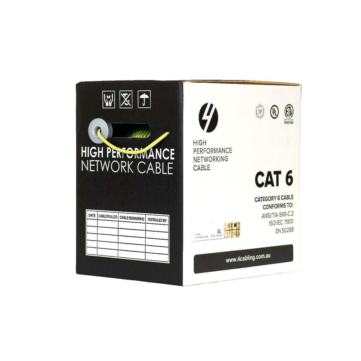 CAT6 Ethernet 305m Cable Reel Box. UTP LAN Cable with Solid Conductor. Yellow Deals499