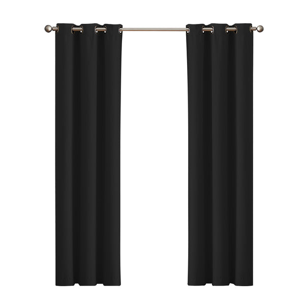 DreamZ Blockout Curtain Blackout Curtains Eyelet Room 102x241cm Black Deals499