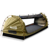 Mountview Double Swag Camping Swags Canvas Dome Tent Free Standing Khaki Deals499